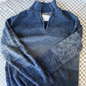 Weatherproof vintage - Navy and Gray Half-Zip Sweater - 100% cotton